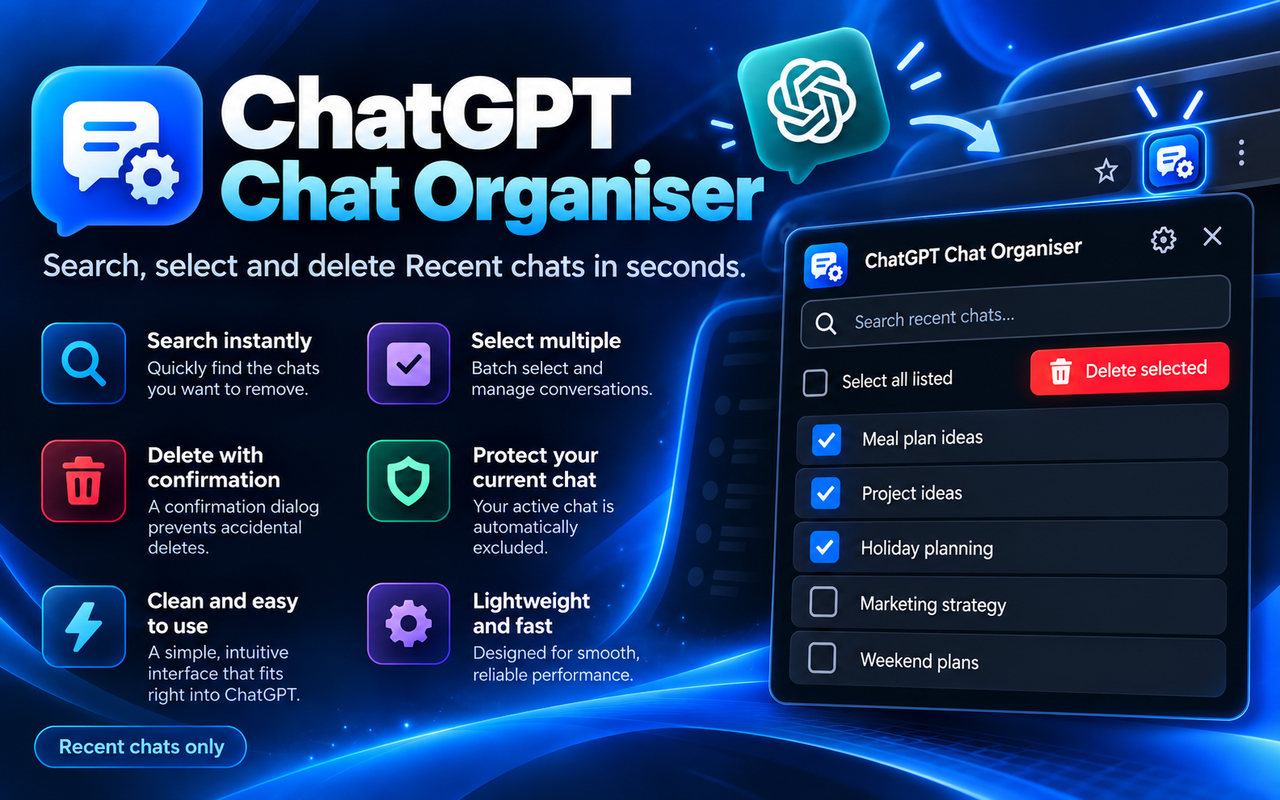 ChatGPT Chat Organiser promotional illustration